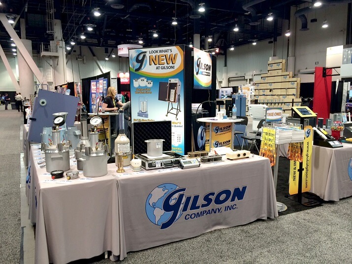  gilson exhibit booth at the world of concrete annual meeting in las vegas” style=