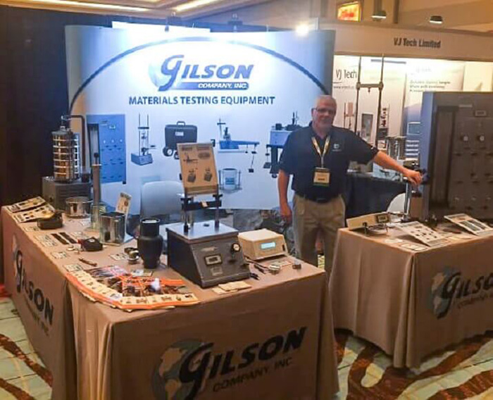 gilson exhibit booth at geotechnical annual conference
