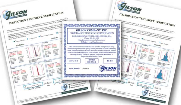 Gilson Verification Certificates