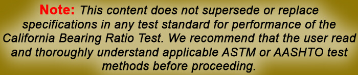 Please Read ASTM Test Method for CBR