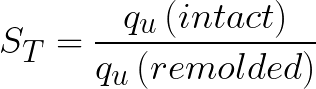 Unconfined Compressive Strength Sensitivity Formula