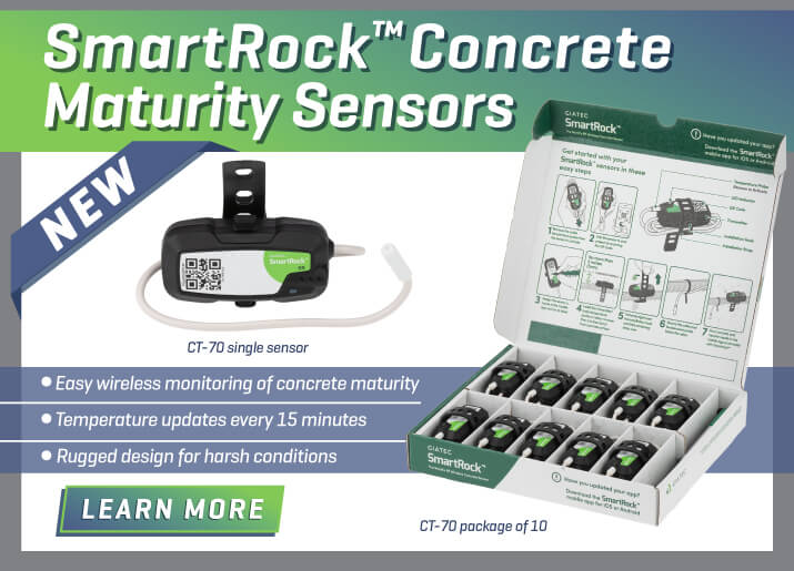 New Product: SmartRock™ Wireless Concrete Maturity Sensors