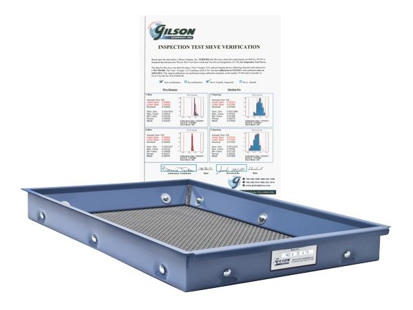 ASTM E 11 Inspection Screen Tray Verification