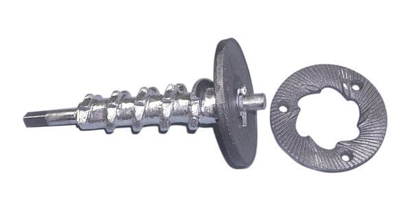 Dry-Feed Auger & Grinding Disc Set for Hand-Crank Disc Mill