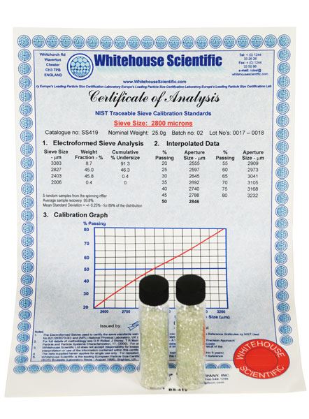 Clearance, Whitehouse Sieve Stds., #7 (2.80mm), 2 Vials