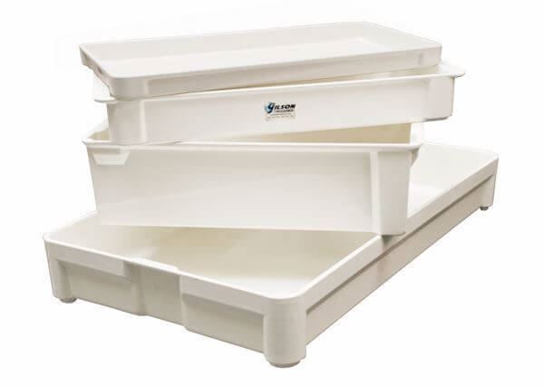 Clearance, 38qt Fiberglass Plastic Reinforced Stacking Pan