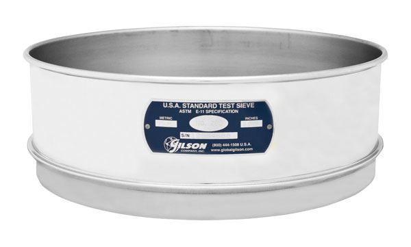 12" Sieve, All Stainless, Full Height, 900µm