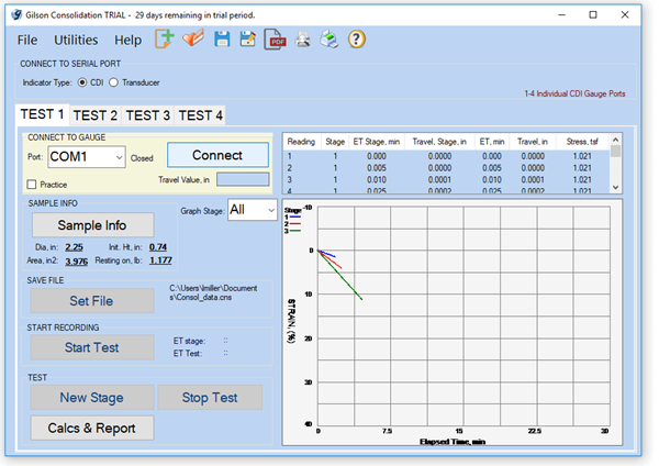 Consolidation Data Acquisition Software