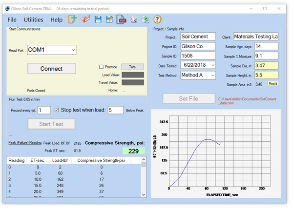 Soil-Cement Data Acquisition Software