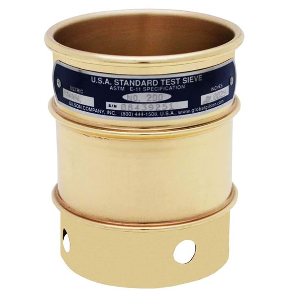 3"  Sieve, Brass/Stainless, 4" Deep, #325 with Backing Cloth