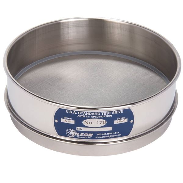 8" Sieve, All Stainless, Full Height, No. 170 with Backing Cloth