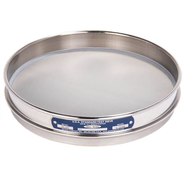 8" Sieve, All Stainless, Half Height, No. 635 with Backing Cloth