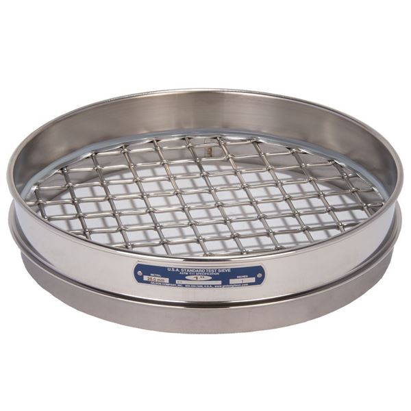 12" Sieve, All Stainless, Half Height, 1"