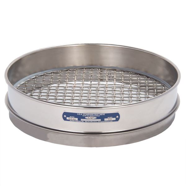 12" Sieve, All Stainless, Intermediate Height, 1/2"