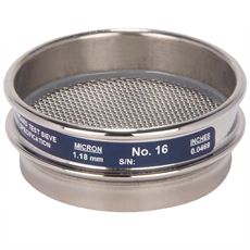 3" Sieve, All Stainless, Half Height, No. 16