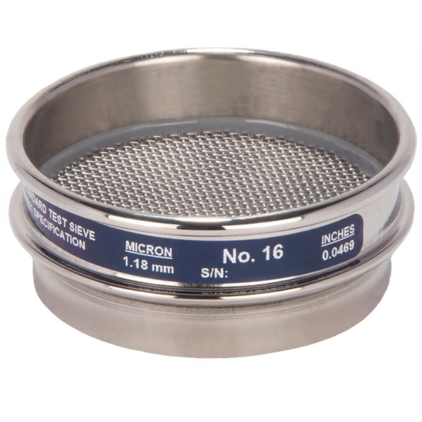 3in Sieve, All Stainless, Half-Height, No.16