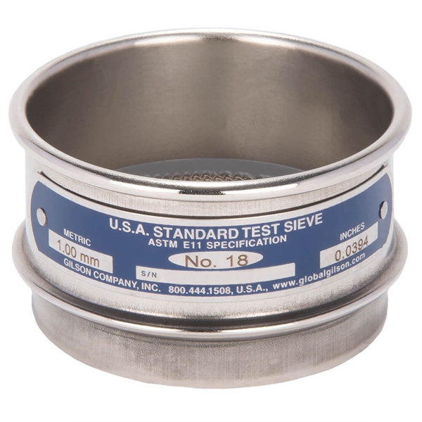 3in Sieve, All Stainless, Full-Height, No.18