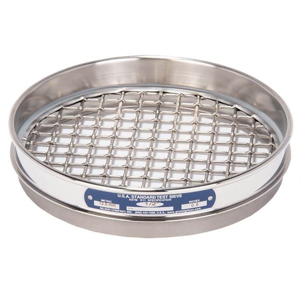 8" Sieve, All Stainless, Half Height, 1/2"