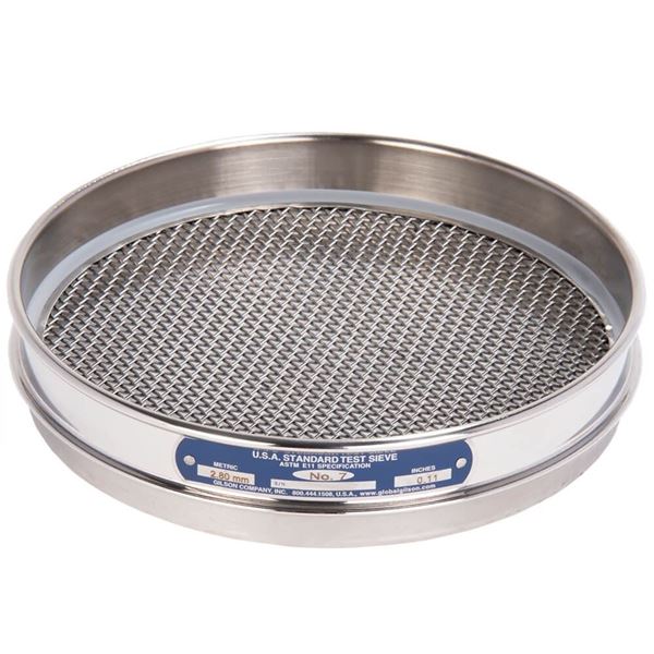 8in Sieve, All Stainless, Half-Height, No.7