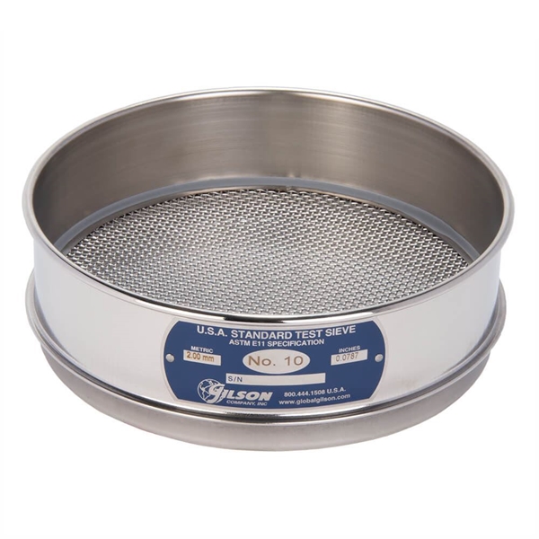 8in Sieve, All Stainless, Full-Height, No.10