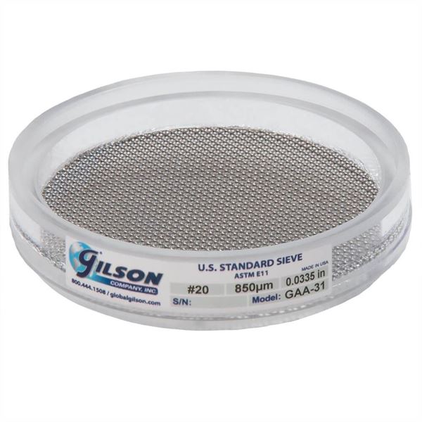 Gilson 3in Sieve, Acrylic Frame/Steel Cloth, #40