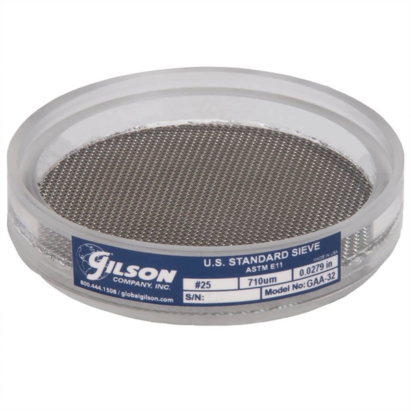 3in Acrylic Frame Sieve, Stainless, No.25 (710µm)