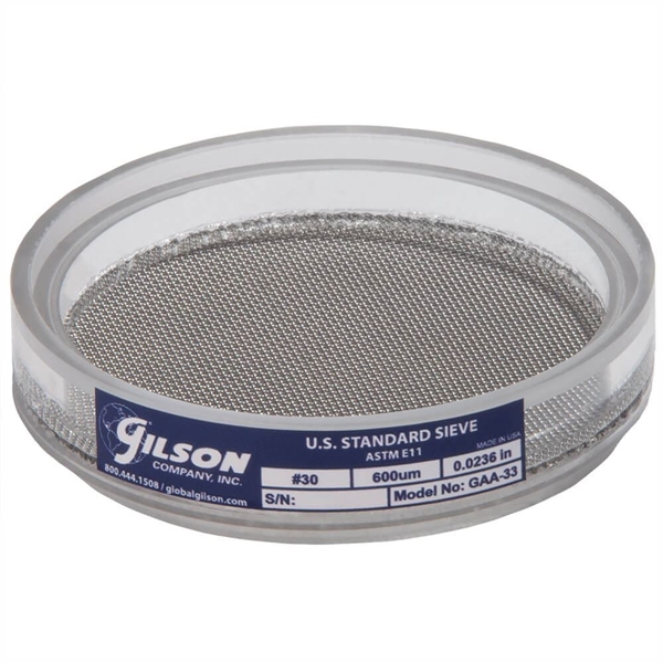 3in Acrylic Frame Sieve, Stainless, No.30 (600µm)
