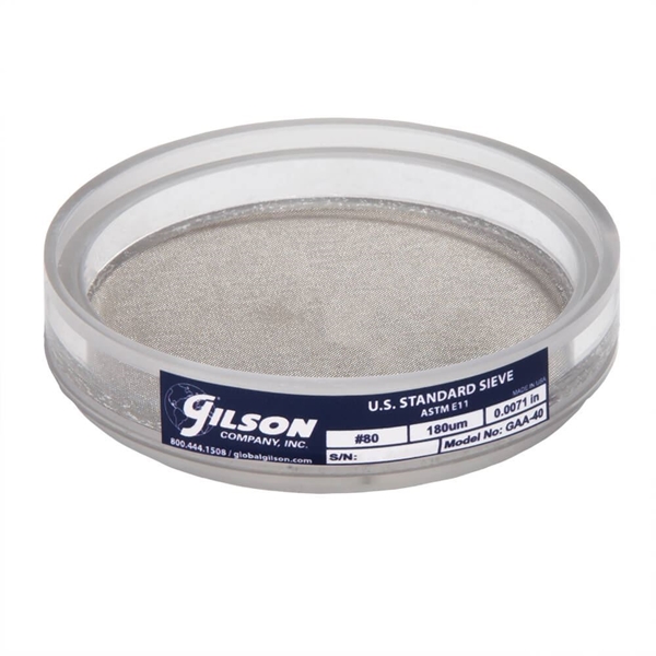3in Acrylic Frame Sieve, Stainless, No.80 (180µm)