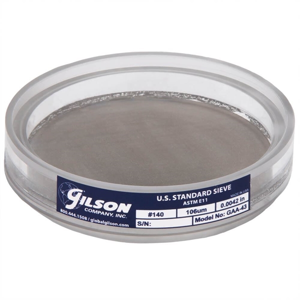 3in Acrylic Frame Sieve, Stainless, No.140 (106µm)