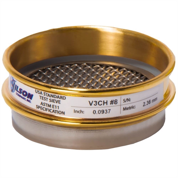 3in Sieve, Brass/Stainless, Half-Height, No.7