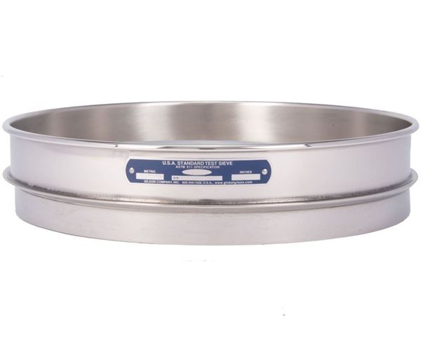 12" Sieve, All Stainless, Half Height, 1-1/4"