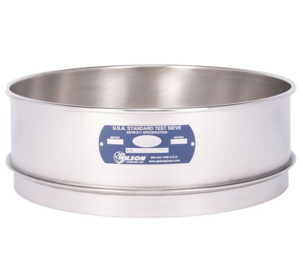 12" Sieve, All Stainless, Full Height, No. 270 with Backing Cloth