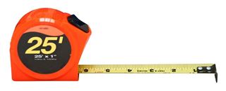 25ft HI-VIZ Measuring Tape (Fractional Inch/Feet, Decimal Feet)