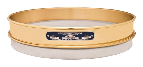 Clearance 12in Sieve, Brass/Stainless, Half-Height, No.400