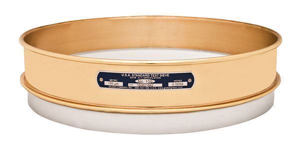 Clearance 12in Sieve, Brass/Stainless, Intermediate-Height, 1.06in