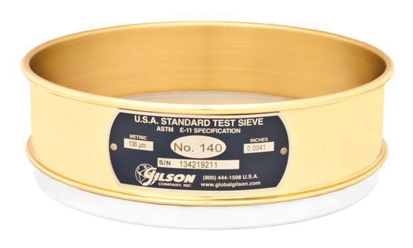 Clearance 8in Sieve, Brass/Stainless, Full-Height, No.70