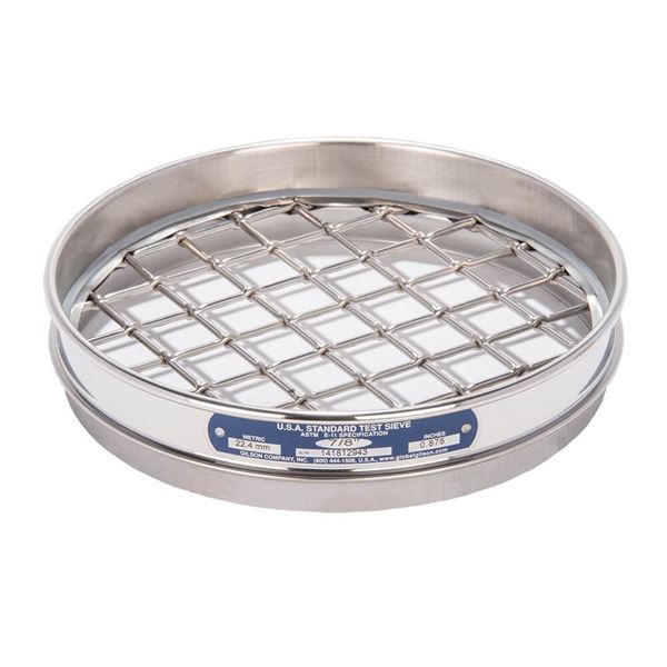 Clearance 8in Sieve, All Stainless, Half-Height, 7/8in