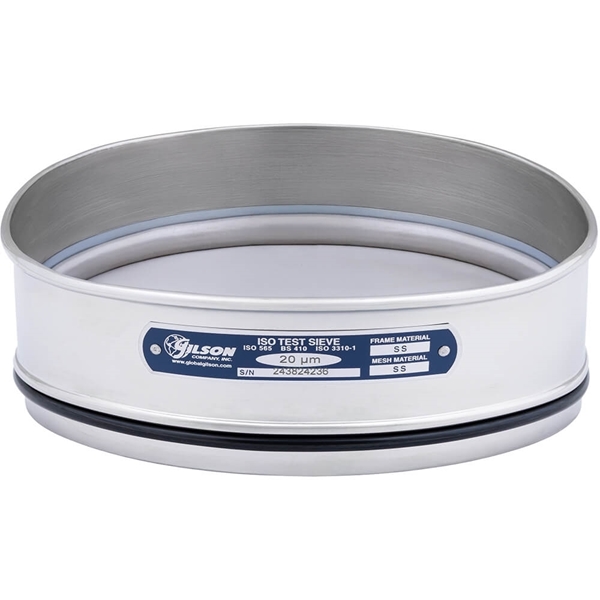 	200mm Sieve, All Stainless, Full Height, 20µm