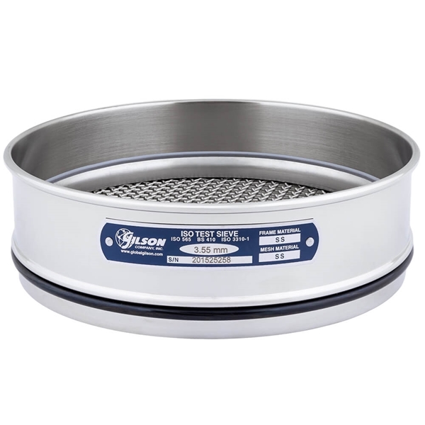 	200mm Sieve, All Stainless, Full Height, 3.55mm