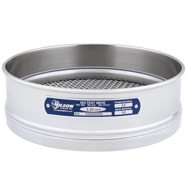 	200mm Sieve, All Stainless, Full Height, 3.35mm