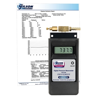 Digital Residual Pressure Manometer, NIST Certified (230V, 50Hz)