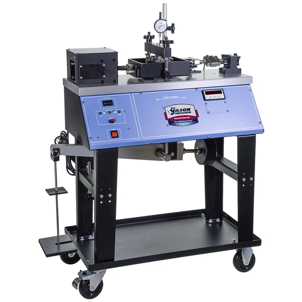 	Dead-Weight Direct Shear Machine with Analog Dial Indicators and Shear Box shown (Shear Box sold separately)