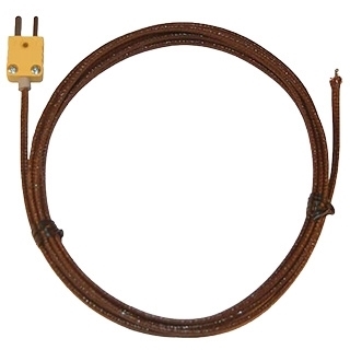 High-Temperature Type K 10ft Fiberglass Insulated Probe -250–1300°F (-150–704°C)